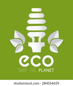 Ecology design over green background, vector illustration.