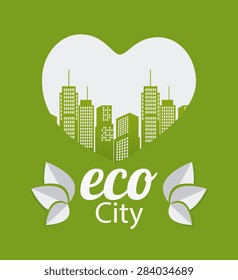 Ecology design over green background, vector illustration.