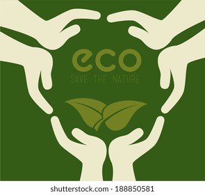 Ecology design over green background,vector illustration