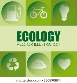 Ecology design over green background,vector illustration