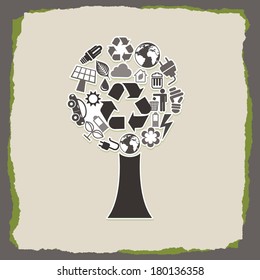 ecology design over grunge background vector illustration