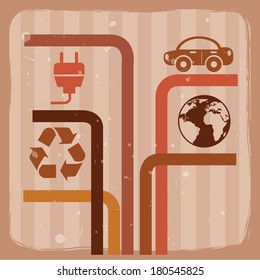 ecology design over grunge background vector illustration