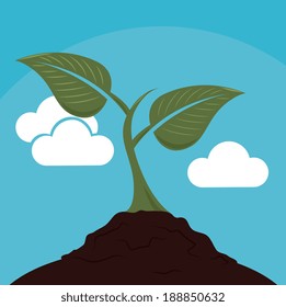 Ecology design over landscape background,vector illustration