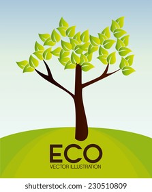 Ecology design over landscape background,vector illustration