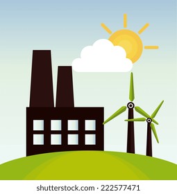Ecology design over landscape vector illustration