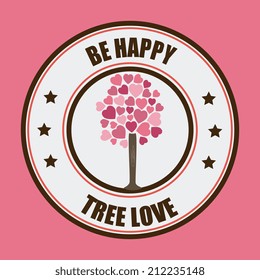 Ecology design over pink background, vector illustration