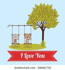 Ecology design over red background, vector illustration.