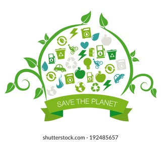 Ecology design over water background, vector illustration