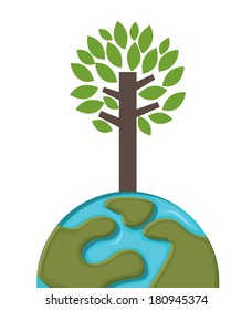 ecology design over white background vector illustration