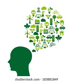 Ecology design over white background, vector illustration