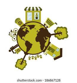 Ecology design over white background, vector illustration