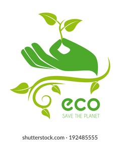 Ecology design over white background, vector illustration