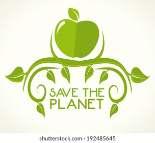 Ecology design over white background, vector illustration