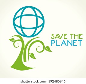 Ecology design over white background, vector illustration