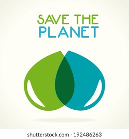 Ecology design over white background, vector illustration