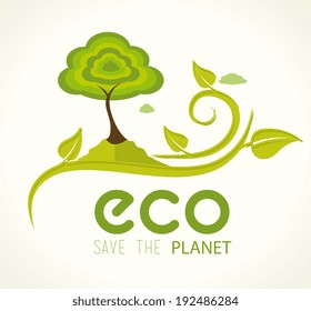 Ecology design over white background, vector illustration