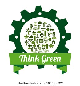 Ecology design over white background, vector illustration