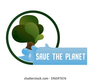 Ecology design over white background, vector illustration