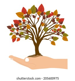 Ecology design over white background, vector illustration