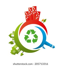 Ecology design over white background, vector illustration