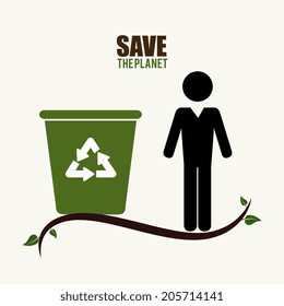 Ecology design over white background, vector illustration