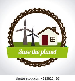 Ecology design over white background, vector illustration