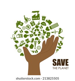 Ecology design over white background, vector illustration
