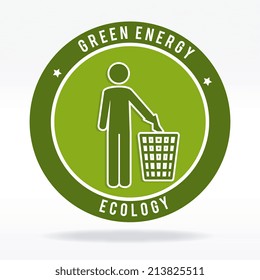 Ecology design over white background, vector illustration