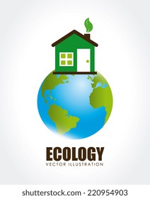 Ecology design over white background, vector illustration