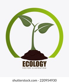 Ecology design over white background, vector illustration