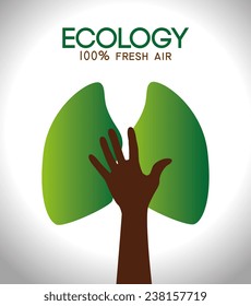Ecology design over white background, vector illustration.