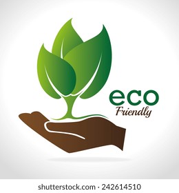 Ecology design over white background, vector illustration