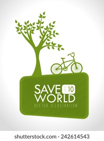 Ecology design over white background, vector illustration