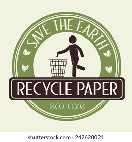 Ecology design over white background, vector illustration.