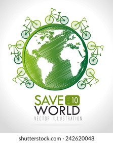Ecology design over white background, vector illustration.