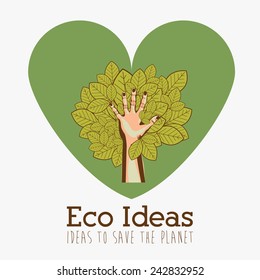 Ecology design over white background, vector illustration.