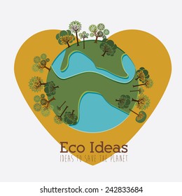 Ecology design over white background, vector illustration.