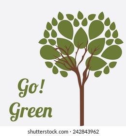 Ecology design over white background, vector illustration.