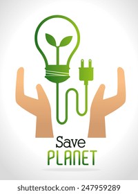 Ecology design over white background, vector illustration.