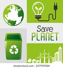 Ecology design over white background, vector illustration.
