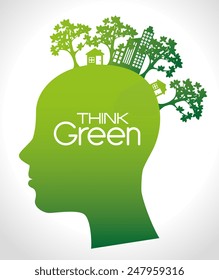 Ecology design over white background, vector illustration.