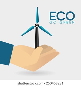 Ecology design over white background, vector illustration.