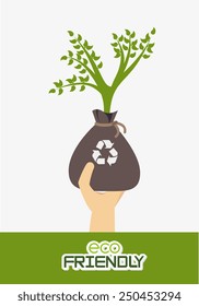 Ecology design over white background, vector illustration.