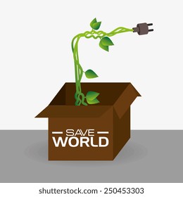 Ecology design over white background, vector illustration.