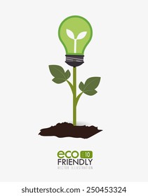 Ecology design over white background, vector illustration.