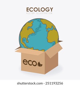 Ecology design over white background, vector illustration.