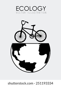 Ecology design over white background, vector illustration.