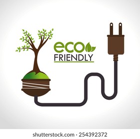 Ecology design over white background, vector illustration.