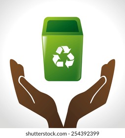 Ecology design over white background, vector illustration.
