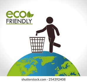 Ecology design over white background, vector illustration.